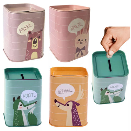 Gyvūnas Metalinis Kiaulytės Taupyklė Mokymasis Taupyti 11x8cm