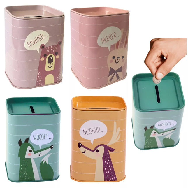 Gyvūnas Metalinis Kiaulytės Taupyklė Mokymasis Taupyti 11x8cm