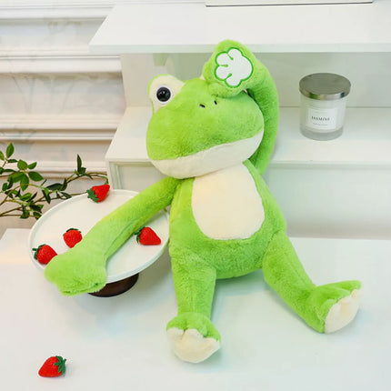 Pliušinis žaislas varlė su magnetais žalias 23 cm