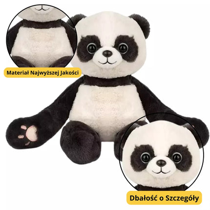 Pliušinis talismanas, mielas žaislas panda su magnetais, 23 cm