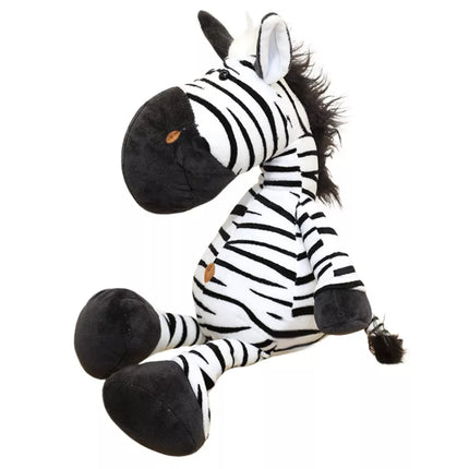 Pliušinis talismanas, minkštas žaislas, zebras, juoda ir balta, 25 cm