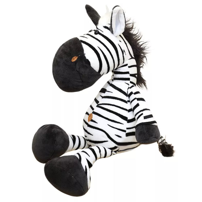 Pliušinis talismanas, minkštas žaislas, zebras, juoda ir balta, 25 cm