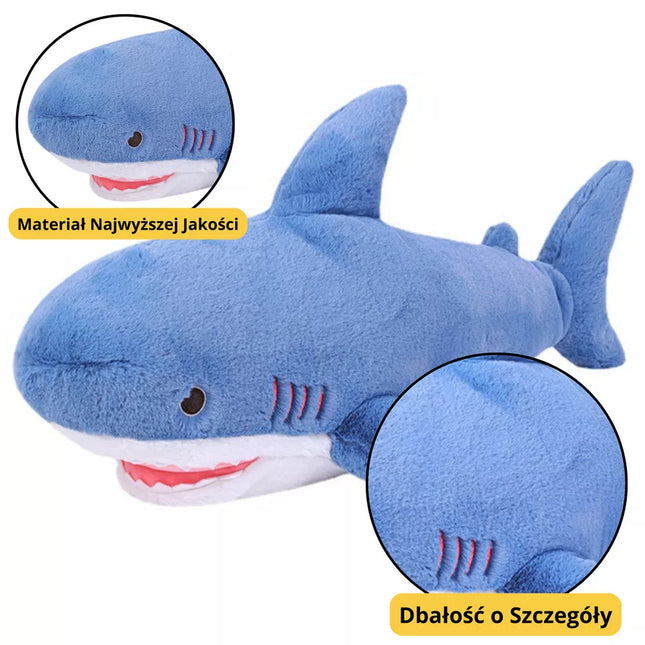 Pliušinis Jūros Pabaisos Žaislas Ryklys Mėlynas 56cm