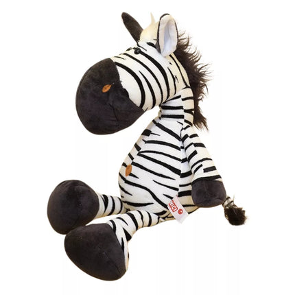 Pliušinis talismanas, minkštas žaislas, zebras, juoda ir balta, 25 cm
