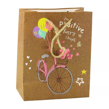 Popierinis dovanų maišelis su spalvingais motyvais, 23 x 18 x 10,5 cm