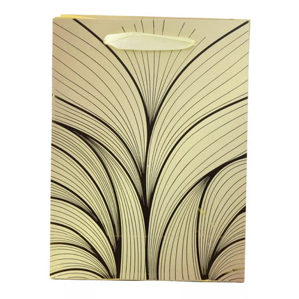 Dovanų maišelis su banguotu auksiniu raštu, įvairių spalvų, 23 x 18 x 10 cm