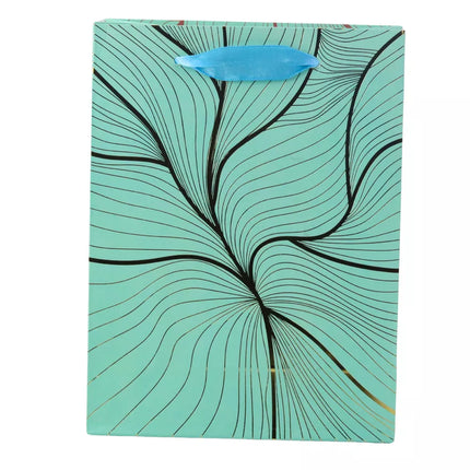 Dovanų maišelis su banguotu auksiniu raštu, įvairių spalvų, 23 x 18 x 10 cm