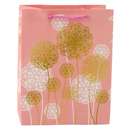 Dovanų maišelis "Kiaulpienės", aukso elementai, 23 x 18 x 10,5 cm