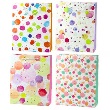 Dovanų maišelis su akvareliniais pasteliniais taškeliais, 32 × 26 × 10 cm