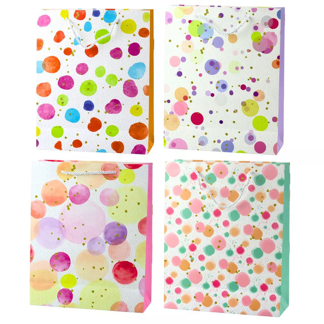 Dovanų maišelis su akvareliniais pasteliniais taškeliais, 32 × 26 × 10 cm