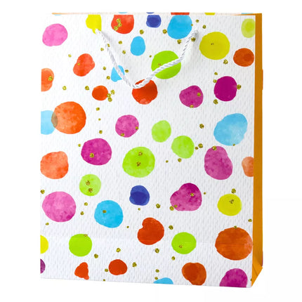 Dovanų maišelis su akvareliniais pasteliniais taškeliais, 32 × 26 × 10 cm