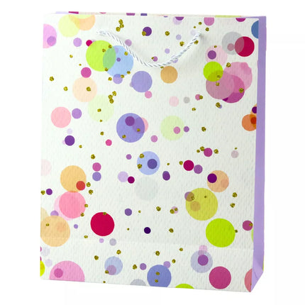 Dovanų maišelis su akvareliniais pasteliniais taškeliais, 32 × 26 × 10 cm