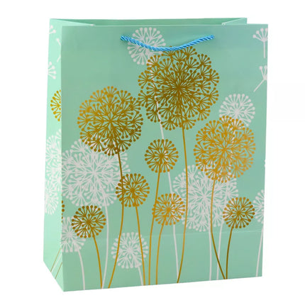 Dovanų maišelis "Kiaulpienės" aukso elementai 32 x 26 x 12 cm