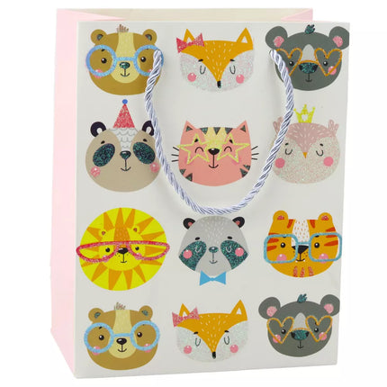 Popierinis dovanų maišelis „Katės su blizgučiais“, 23 x 18 x 10,5 cm