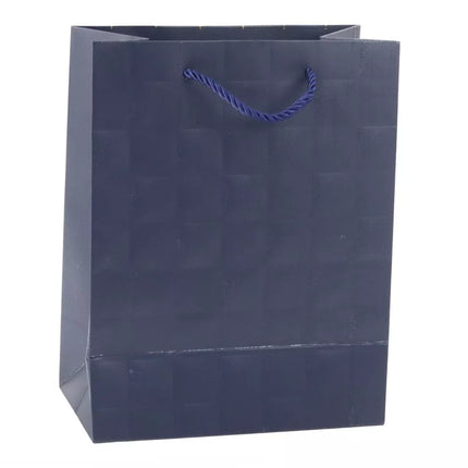 Elegantiškas dovanų maišelis su įspaustais kvadratėliais, 23 x 18 x 10,5 cm