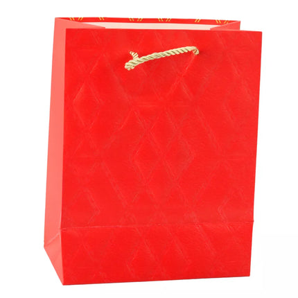 Popierinis dovanų maišelis, elegantiški auksiniai raštai, 23 x 18 x 10,5 cm