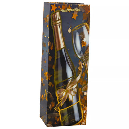 Popierinis maišelis vyno buteliui, šampanui, 35 x 12 x 9 cm
