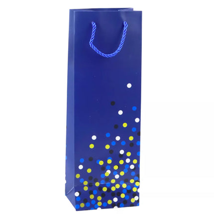 Dovanų maišelis vyno buteliui, taškuotas, 36 x 12 x 9 cm