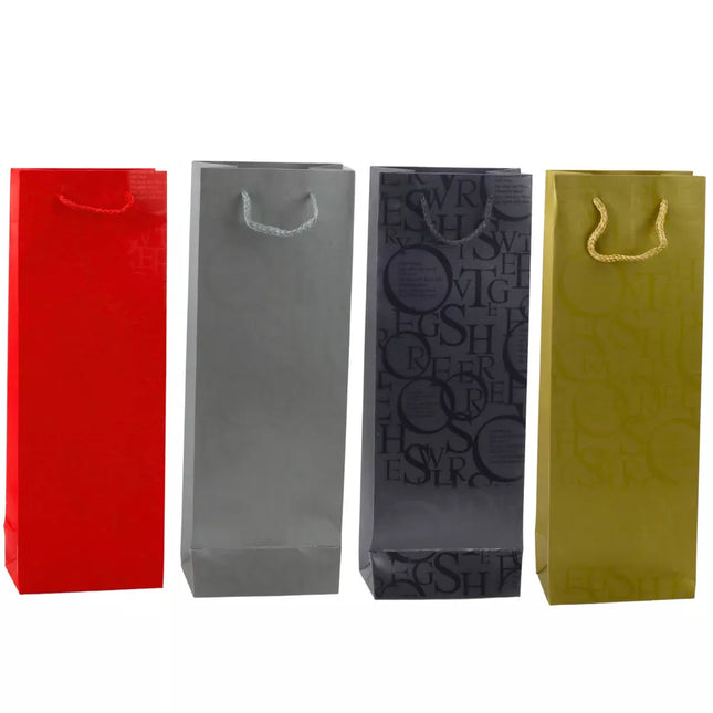 Dovanų maišelis vyno buteliui su užrašais, 35 x 12 x 9 cm