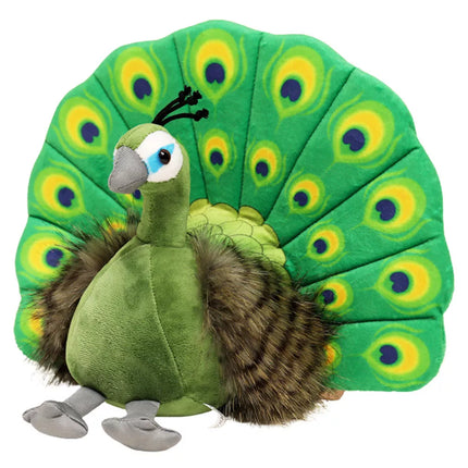 Pliušinis talismanas, minkštas žaislas, elegantiškas povas, žalias, 30 cm