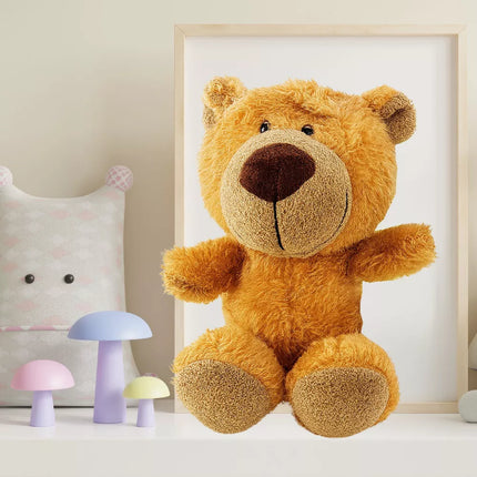 Pliušinis žaislas meškinas su siurbtuku, rudas, 23 x 12 cm