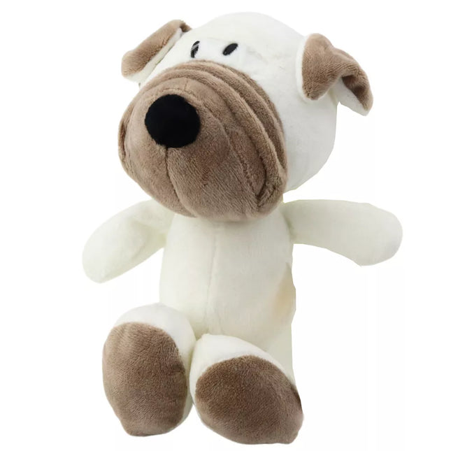 Mažas pliušinis talismanas, mielas žaislinis mopsas su siurbtuku, 16 cm