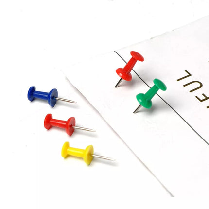 Spalvotų segtukų rinkinys kamštinėms lentoms, biurui ir mokyklai, 40 vnt.