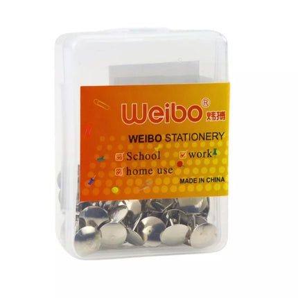 Rinkinys sidabro spalvos plokščia galvute segtukų biurui ir mokyklai, 40 vnt.