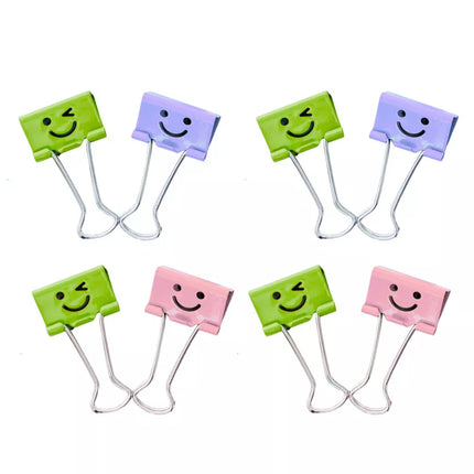 Spalvingų besišypsančių veidukų sąvaržėlių rinkinys, 8 vnt., 19 mm