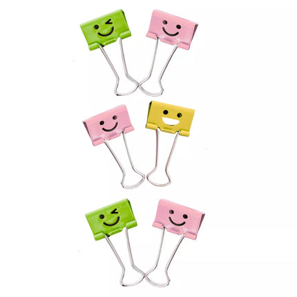 Rinkinys spalvingų šypsenėlių sąvaržėlių, 6 vnt., 32mm