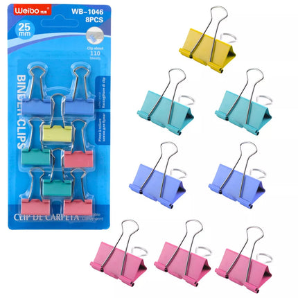 8 vnt. spalvotų sąvaržėlių, 25 mm