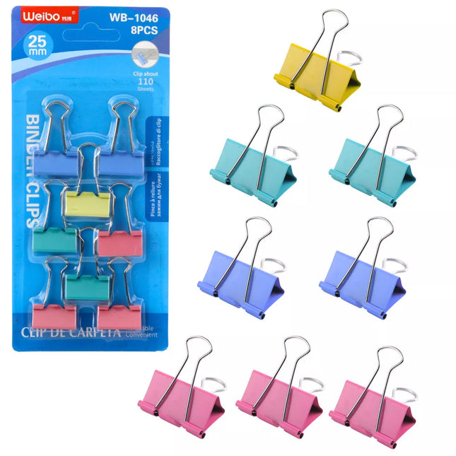 8 vnt. spalvotų sąvaržėlių, 25 mm