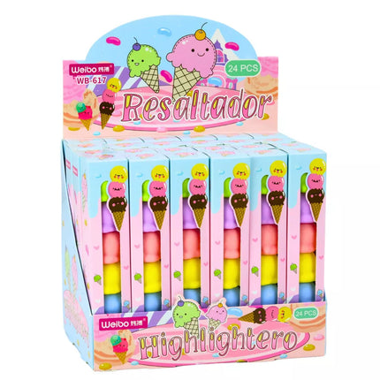 Žymekliai ledų vaflio formos, 5 pastelinės spalvos, 18 cm