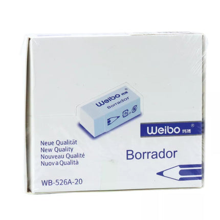 Baltoji mokyklinė biuro trintukė WB-526A -20 6cm