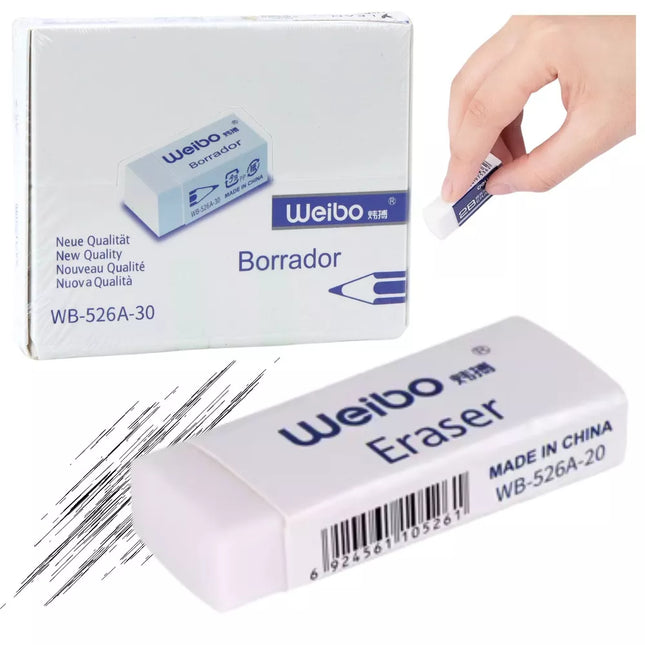 Baltas mokyklinis trintukas WB-526A -30 4cm