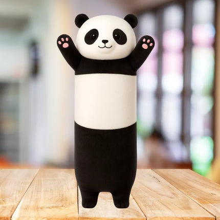 Pliušinis Panda Maskotas Pagalvė Ilgas Ritinys Juoda ir Balta 70cm