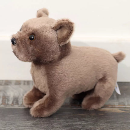 Pliušinis talismanas, minkštas žaislas, mažas šuo, rudas, 19 cm