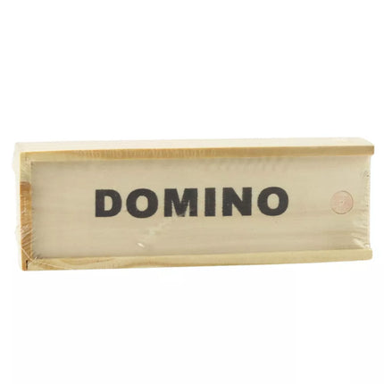 Šeimos loginis žaidimas „Domino“ 32 medinės plytelės juodos