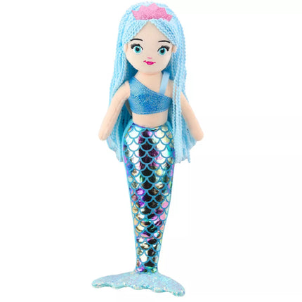 Minkštas žaislas – undinėlė, mėlyna, su holografine uodegyte, 48 cm