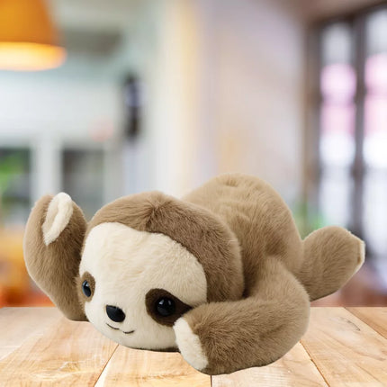 Pliušinis talismanas, mielas žaislas, tinginys, smėlio spalvos, 30 cm