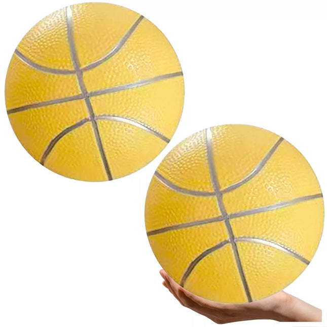 Pastelinės geltonos spalvos minkštas guminis kamuolys, 20 cm