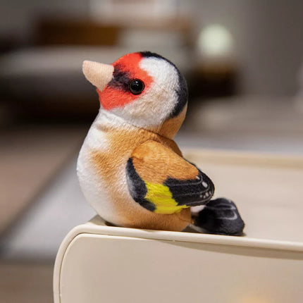 Mažas pliušinis paukštis, zylė, alksninukas, 10 cm