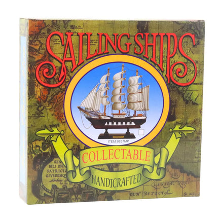 Dekoratyvinis baltas kolekcinis trimetis burlaivis, 24x23cm