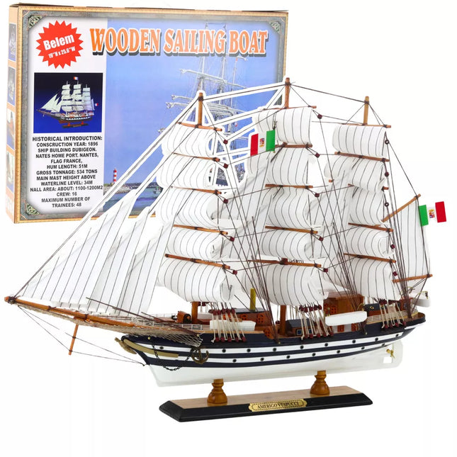 Kolekcinis dekoratyvinis burlaivio Amerigo Vespucci modelis 64x46 cm