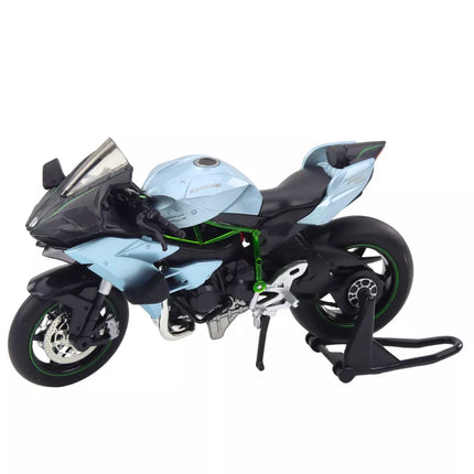 Sportinis motociklas metalinis šviesos garsai sidabrinis 1:12