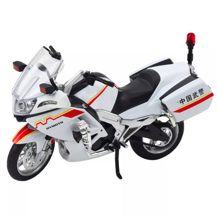 Motociklas Metalo Šviesos Garsai Baltas Raudonas Geltonas Linijos 1:12