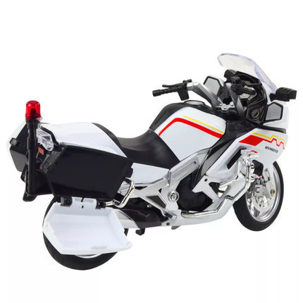 Motociklas Metalo Šviesos Garsai Baltas Raudonas Geltonas Linijos 1:12