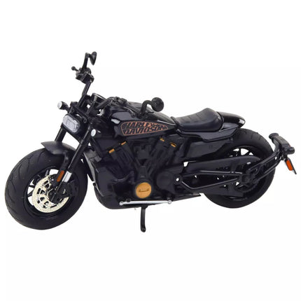 Motociklas Čioperis Metaliniai Šviesos Efektai Garsai Juodas Aukso Elementai 1:12