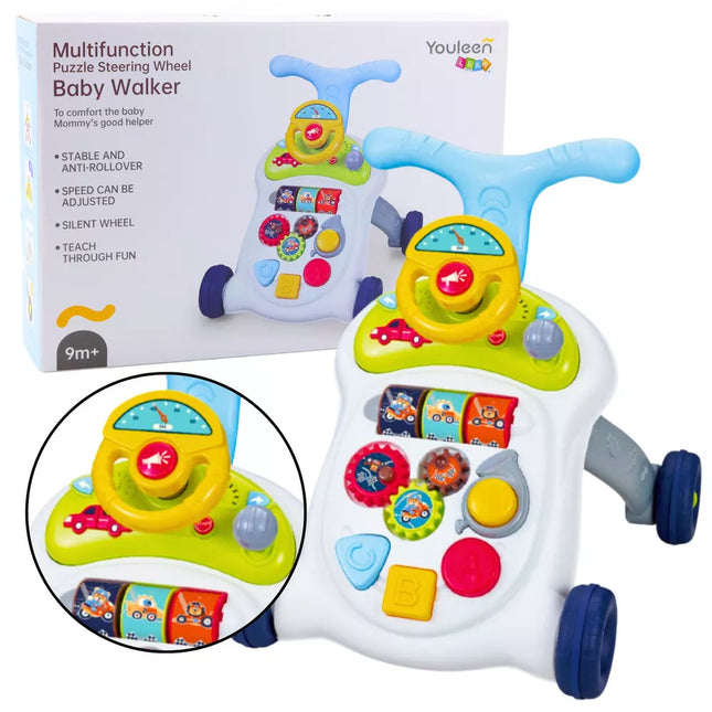 Interaktyvus stumdukas-vaikštynė su vairu, šviesomis ir garsais