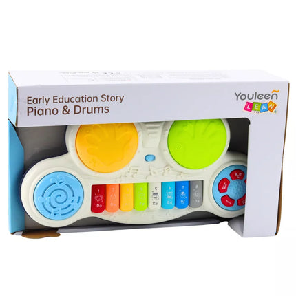 Interaktyvus edukacinis pianinas su būgnais ir spalvingais gyvūnų garsais